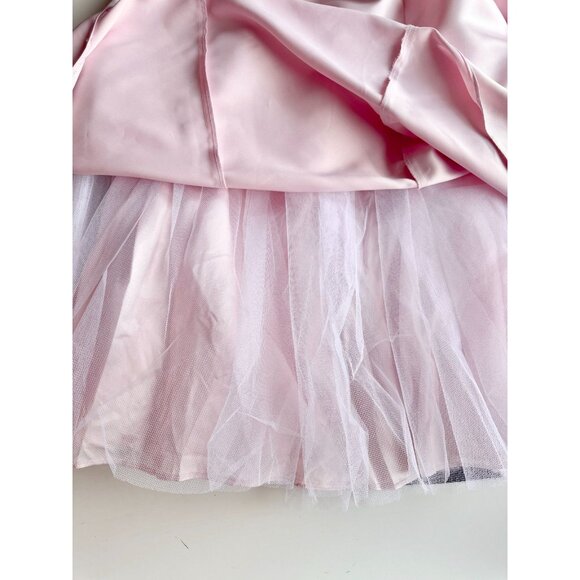 Vintage 90's SCOTT MCCLINTOCK Pink Black Duchess Satin Bow Prom Dress, Size 6 - Picture 8 of 16